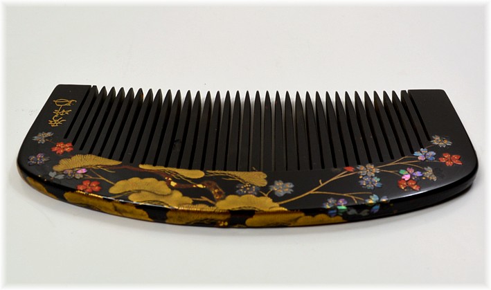 Japanese traditional comb and pull-apart hair pin set, 1920's