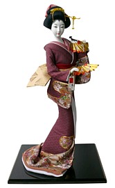 japanese  beauty dancing with two fans doll . The Japonic Online Store