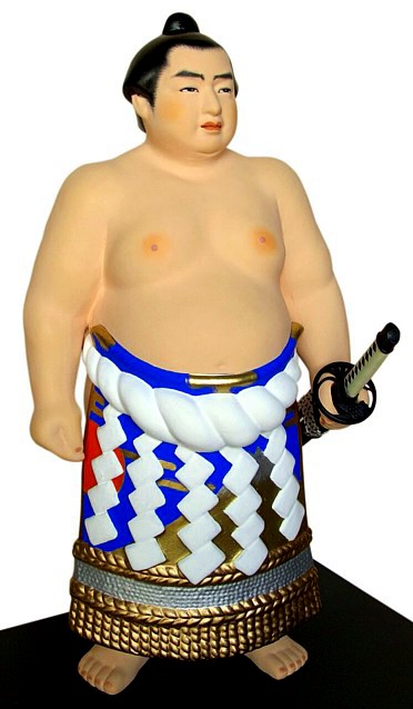 SUMO WRESTLER, Japanese hakata clay doll