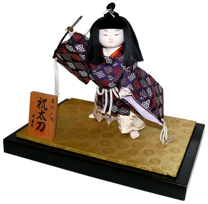 japanese traditional doll of young samurai