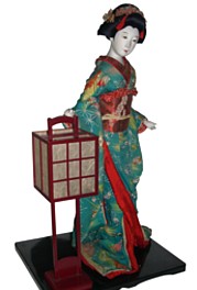japanese antique doll of a beauty with lantern. The Japonic Online Store