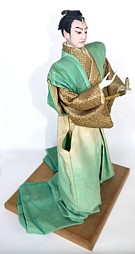 Japanese portrait doll of kabuki actor, 1930's