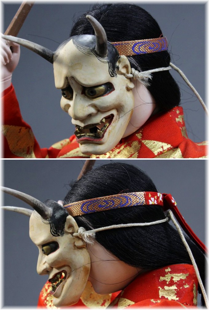 Japanese unique doll  of a Noh Theatre Character Musume Dojo-ji