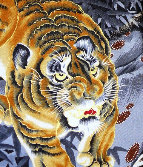 The Tiger, picture on the kimono, Japan, cotton 100%