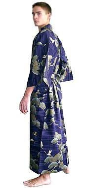 japanese pure cotton kimono gown for man