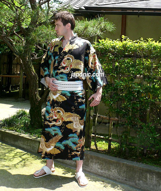 japanese pure cotton kimono for man TEN-RYU directly from Japan