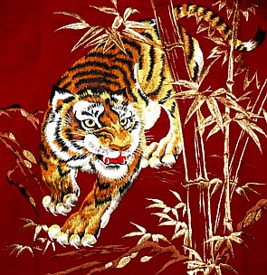 embroidery on kimono back