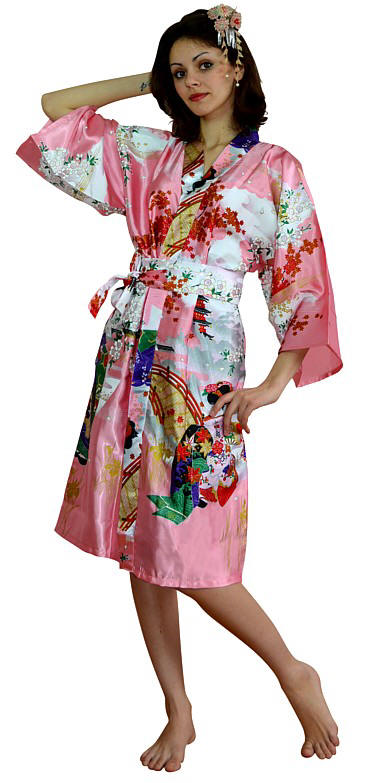 japanese woman's modern short kimono 