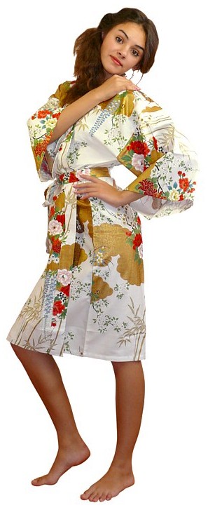 japanese woman's modern cotton  short kimono
