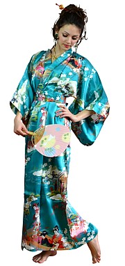 Japanese woman's pure silk kimono made in Japan