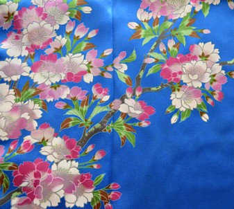 japanese kimono IZUMI detail of silk fabric design
