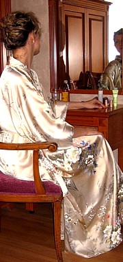 woman's pure silk  kimono gown, made in Japan