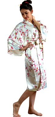 japanese silk kimono robe, made in Japan