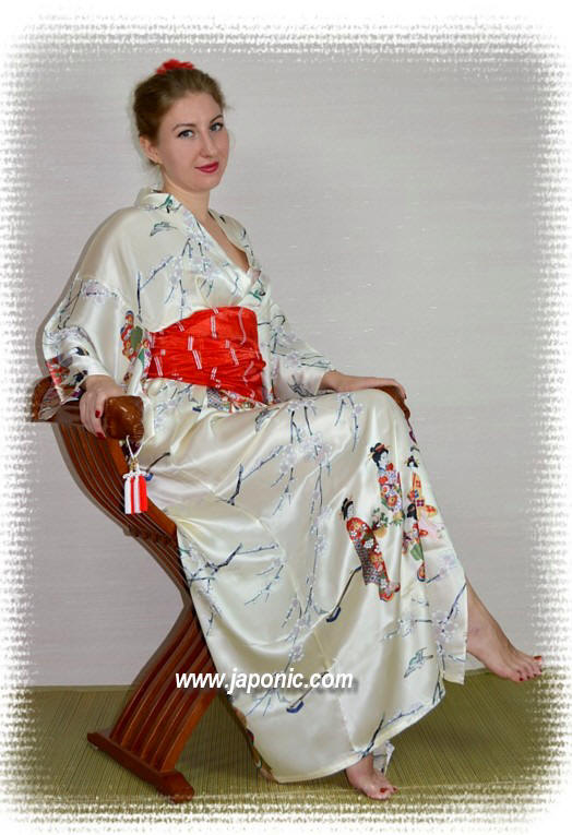 modern japanese silk kimono gown