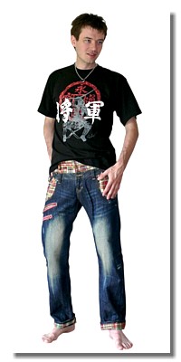 japanese t-shirt with samurai warrior lord image, cotton 100%, made in Japan