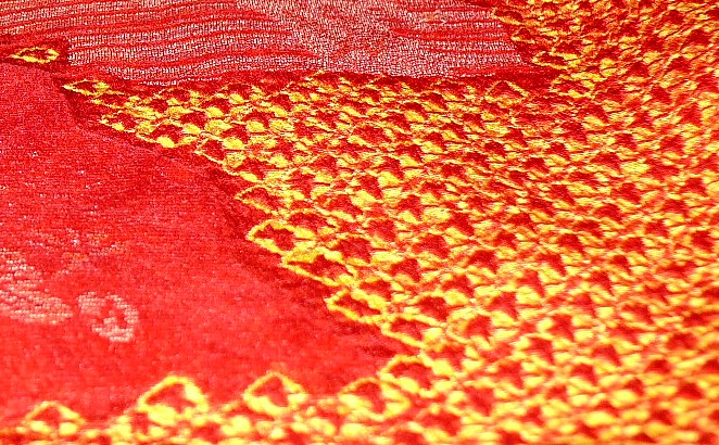 japanese haori jacket fabric tie-dyeing with shibori technique