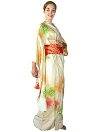 japanese traditional silk kimono furisode