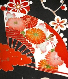 japanese kimono detail of design fabric